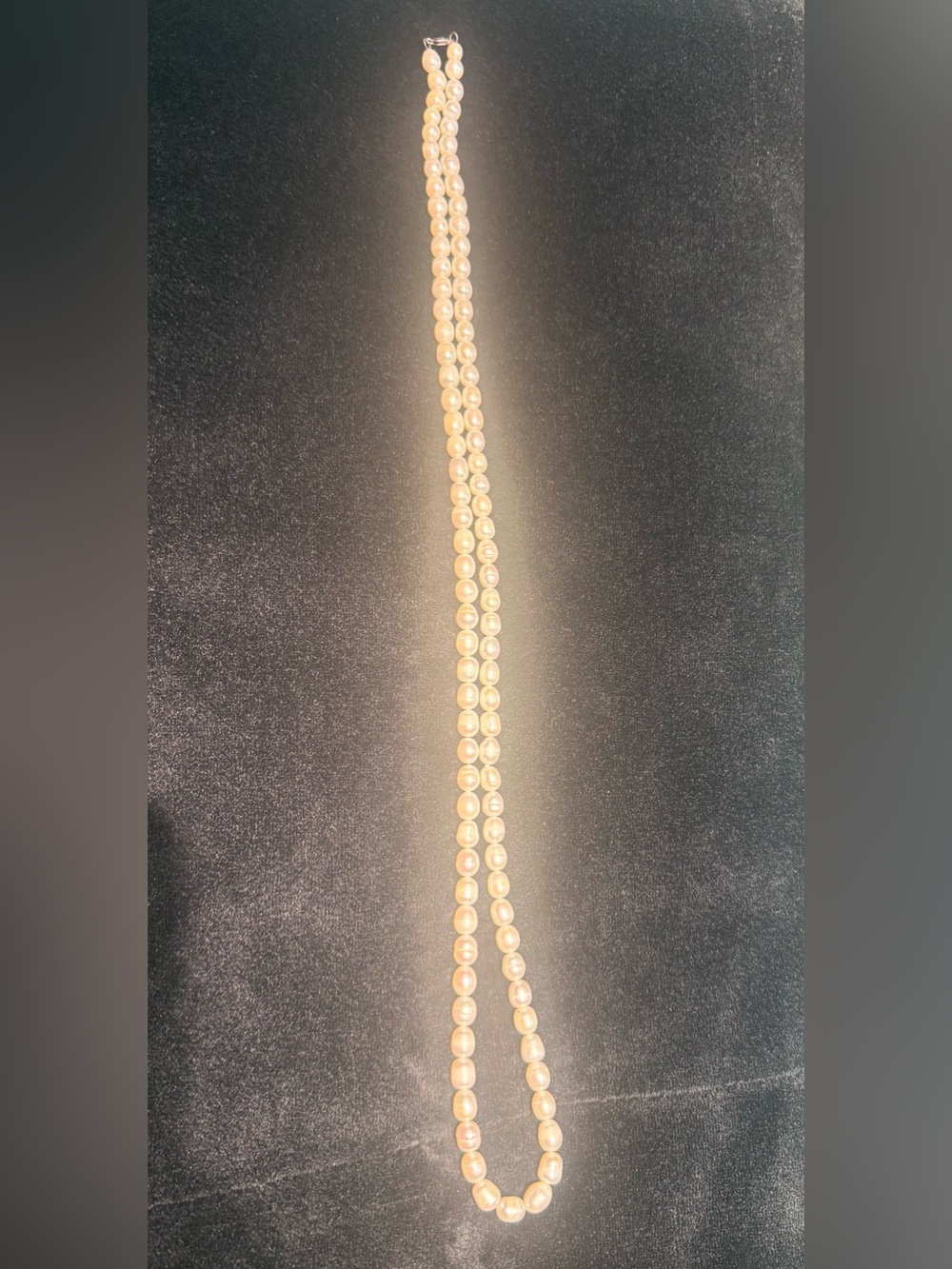 Vintage 925 Sterling Silver Freshwater Pearl Necklace 18” White Baroque Pearls